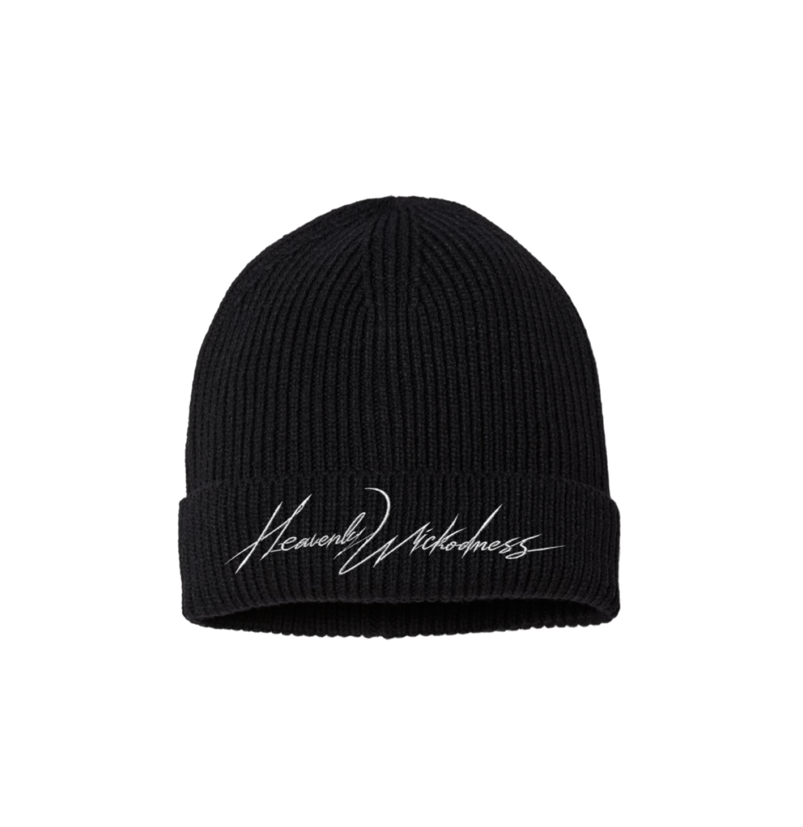 Heavenly Signature Black Beanie front