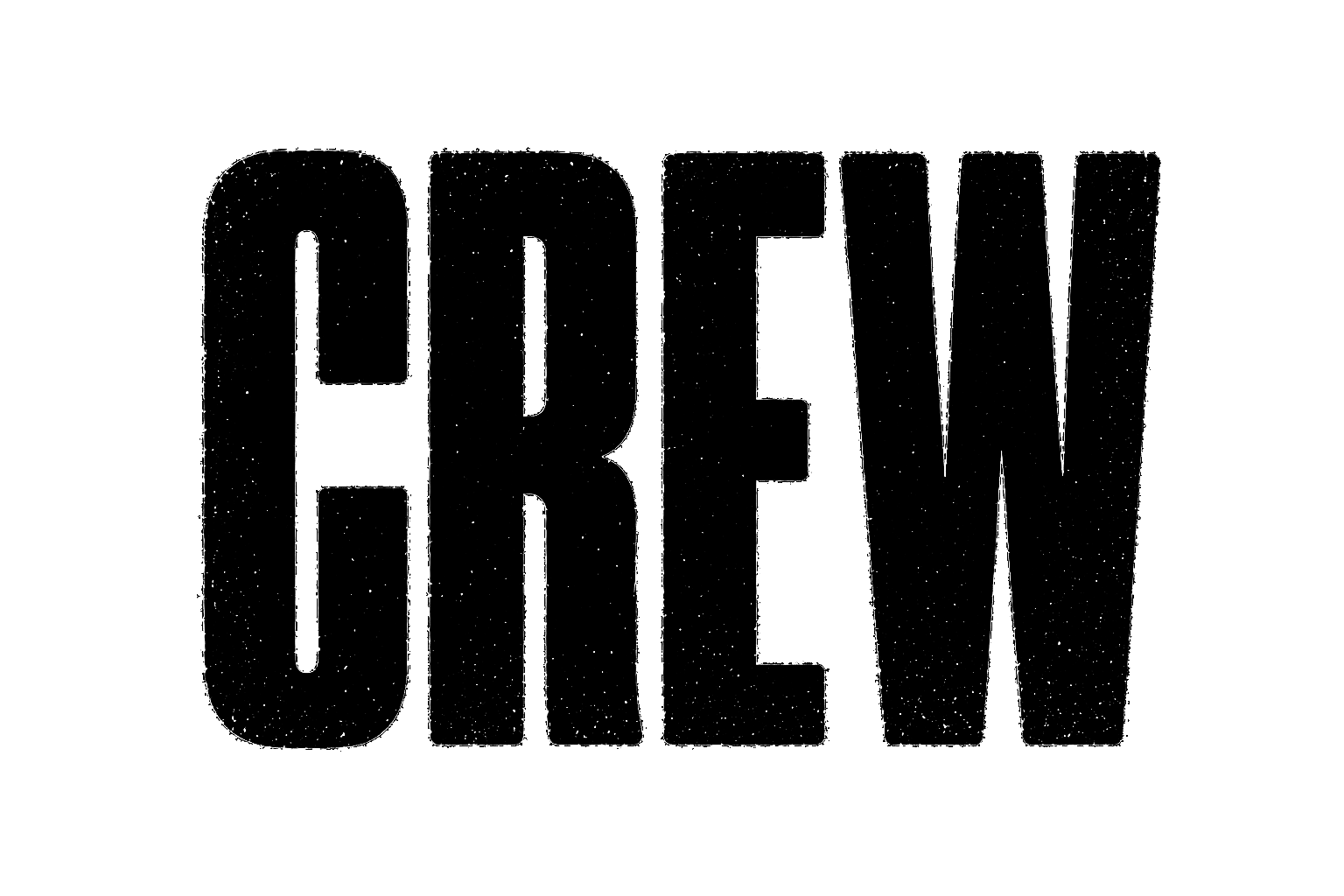 A black and white cartoon face with big eyes, pointy ears, and an open mouth.