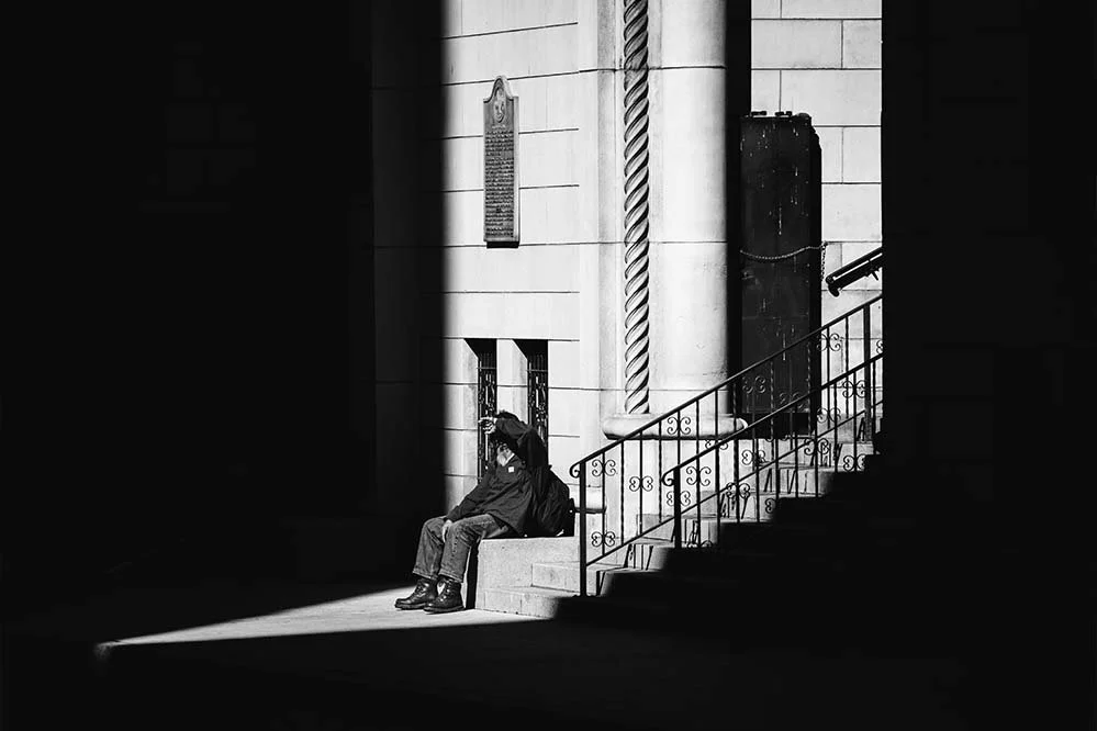 Man on the steps by the church-4.jpg