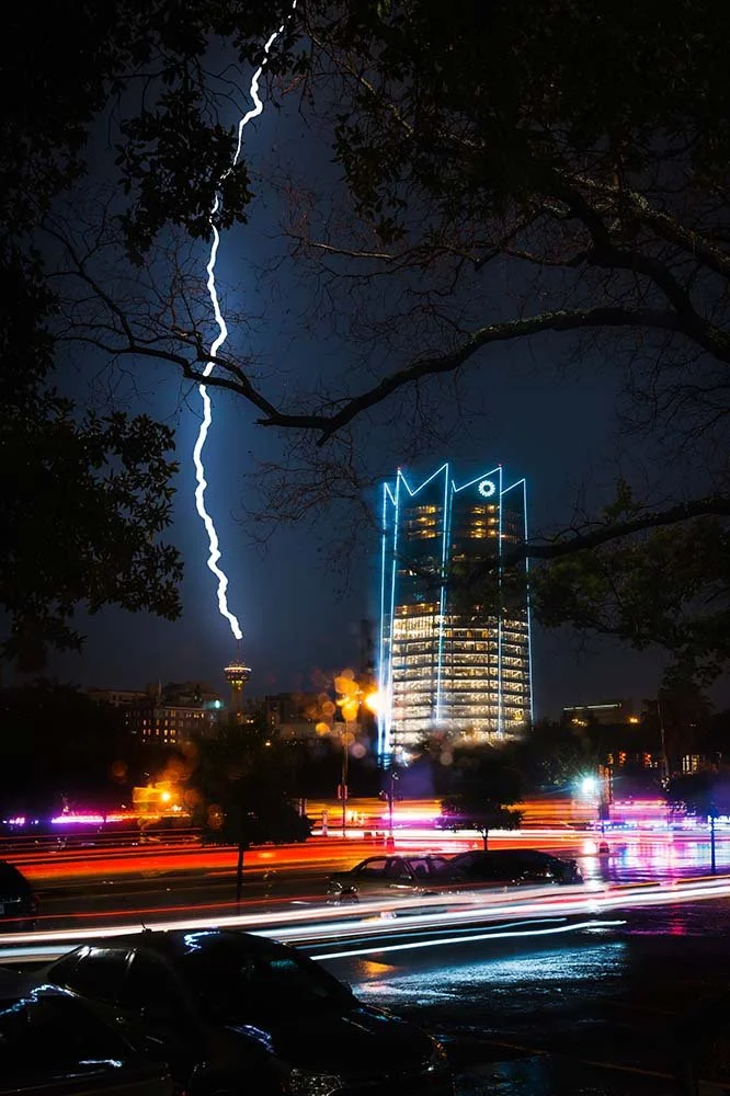 Lightning striking the Tower of the Americas
