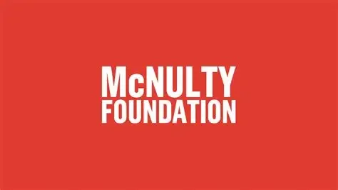 Red background with white text reading 'McNulty Foundation'.