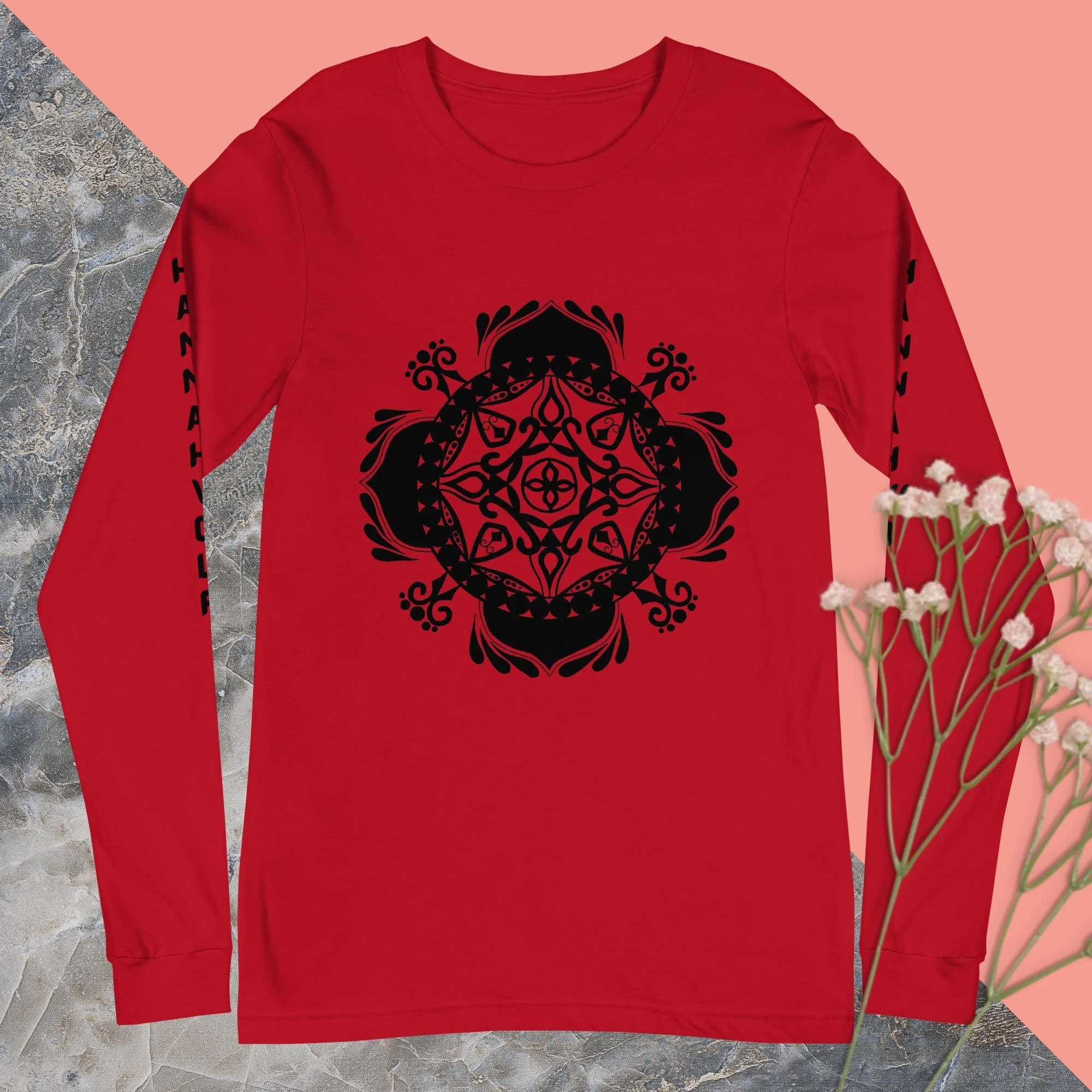 Long Sleeve Tee (black mandala)