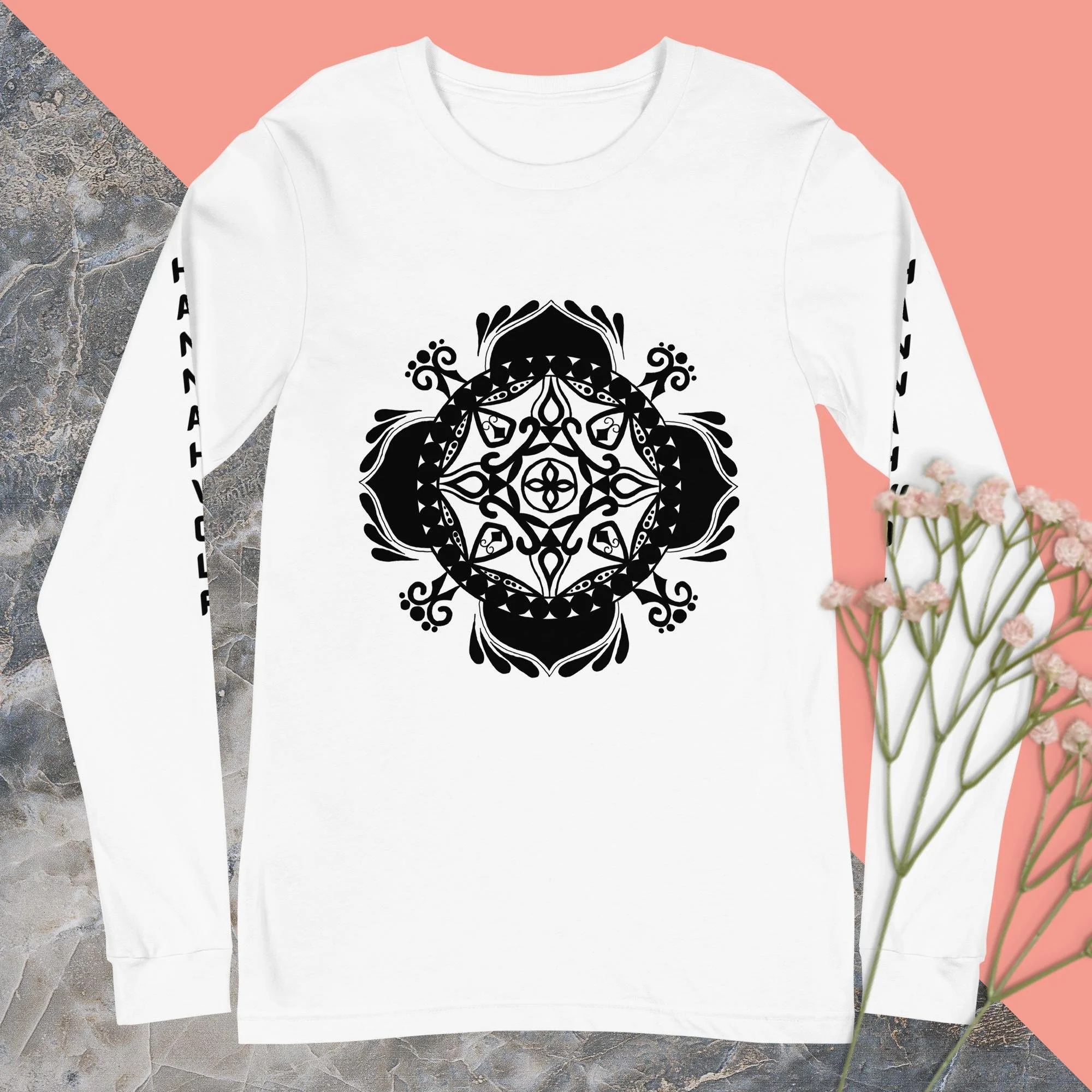 Long Sleeve Tee (black mandala)