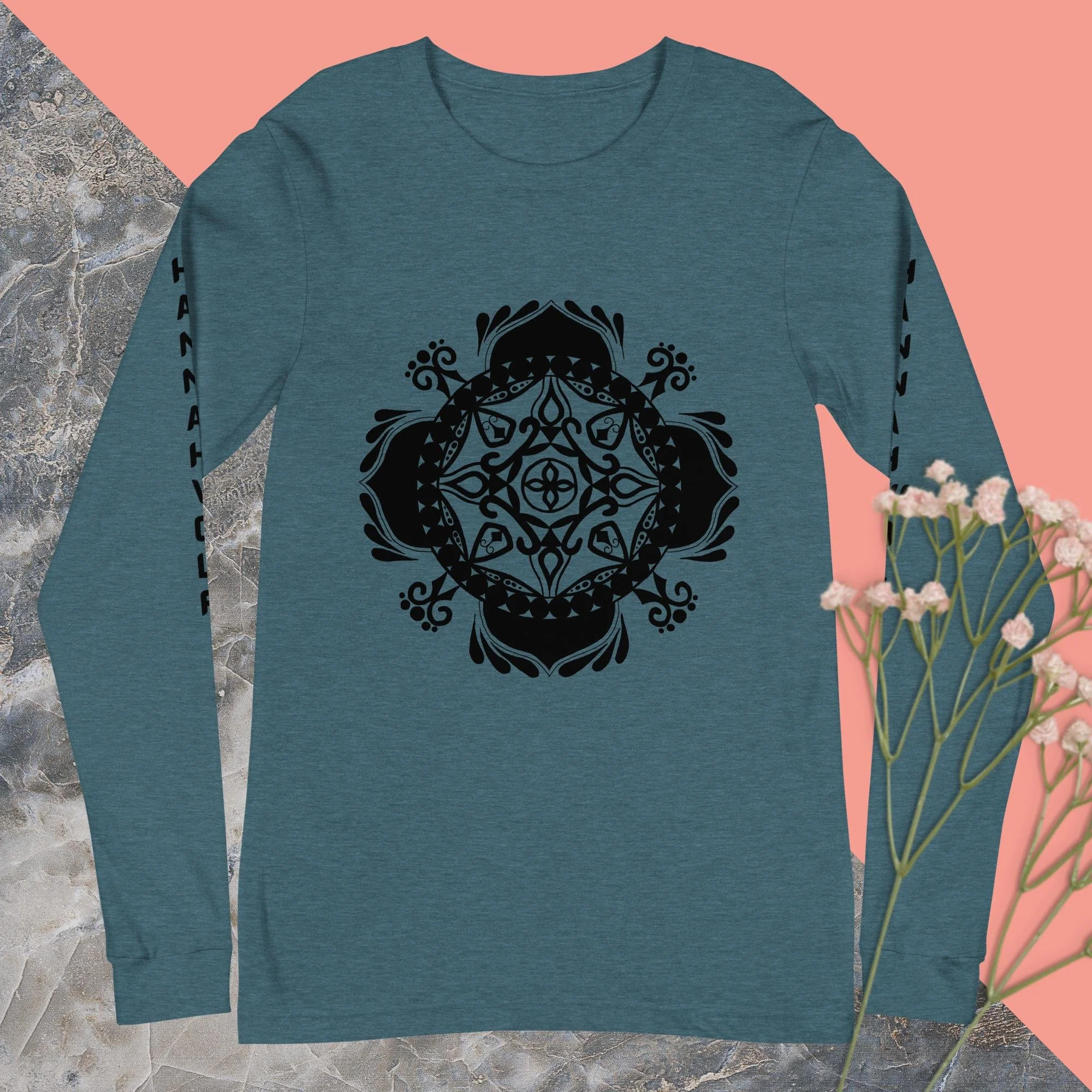 Long Sleeve Tee (black mandala)