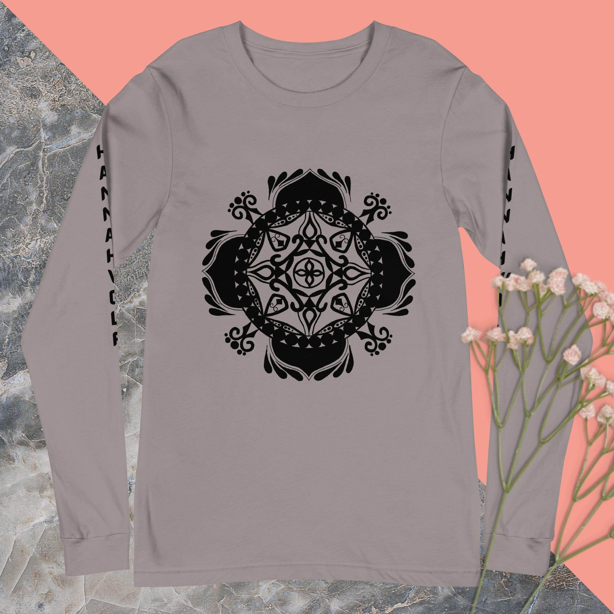 Long Sleeve Tee (black mandala)