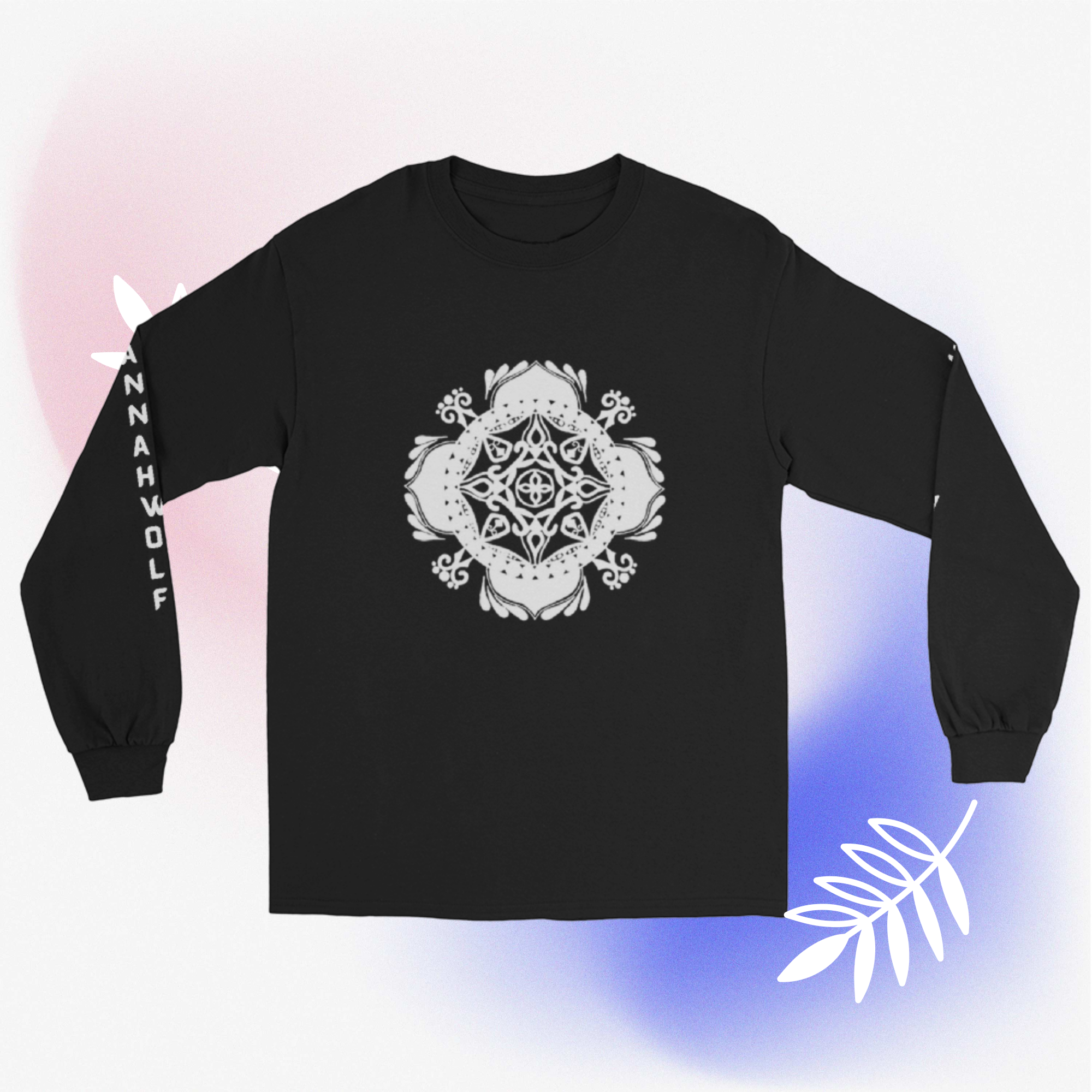 Long Sleeve Shirt (white mandala)