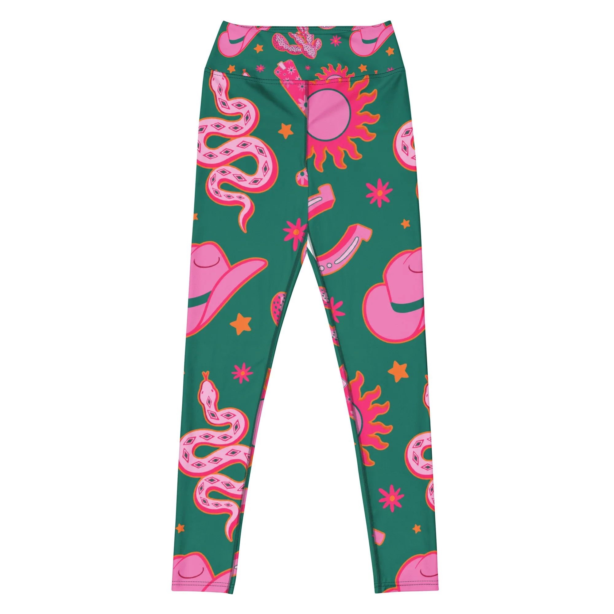 High Noon Pink & Green Yoga Leggings