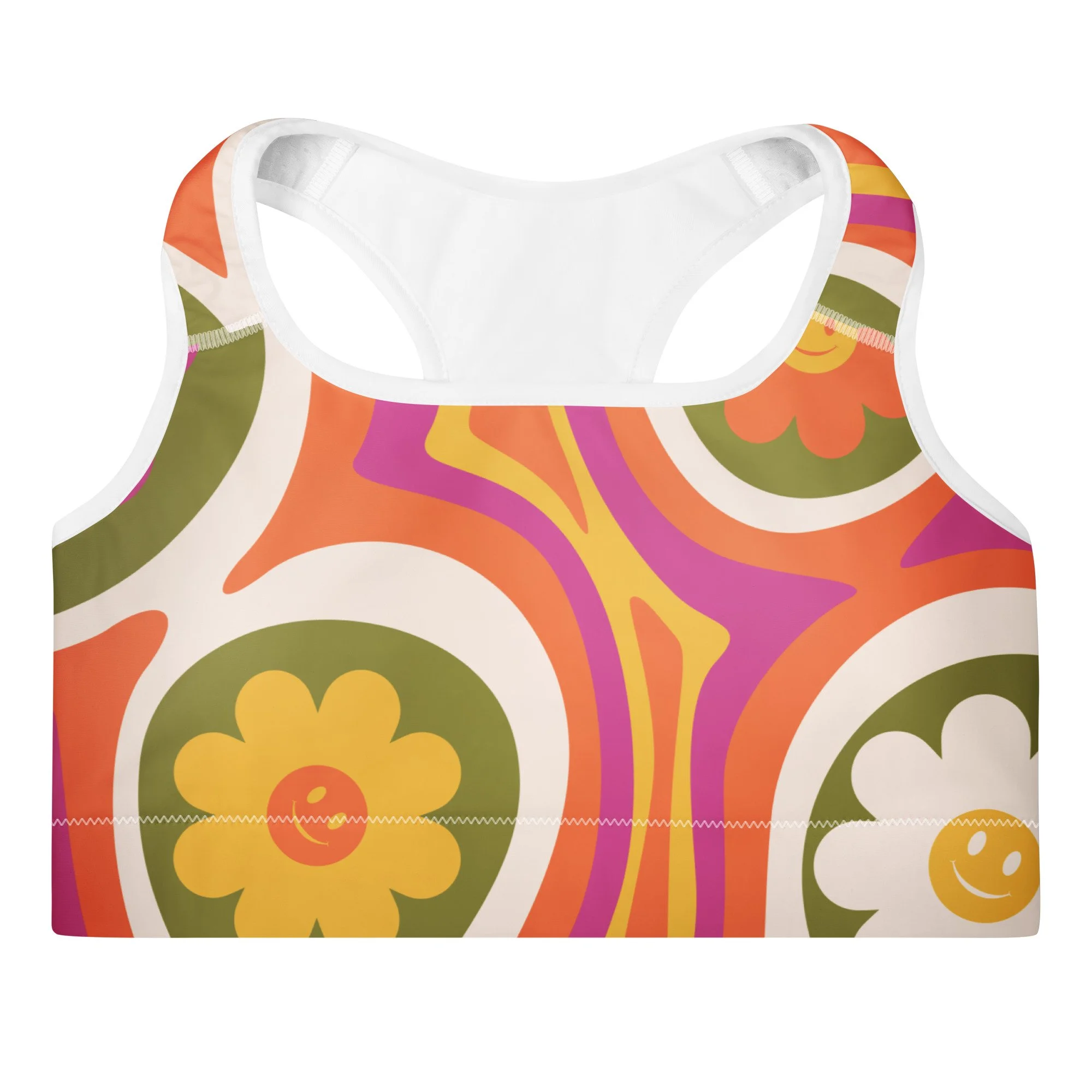 Brady Bunch Groovy Padded Yoga Bra