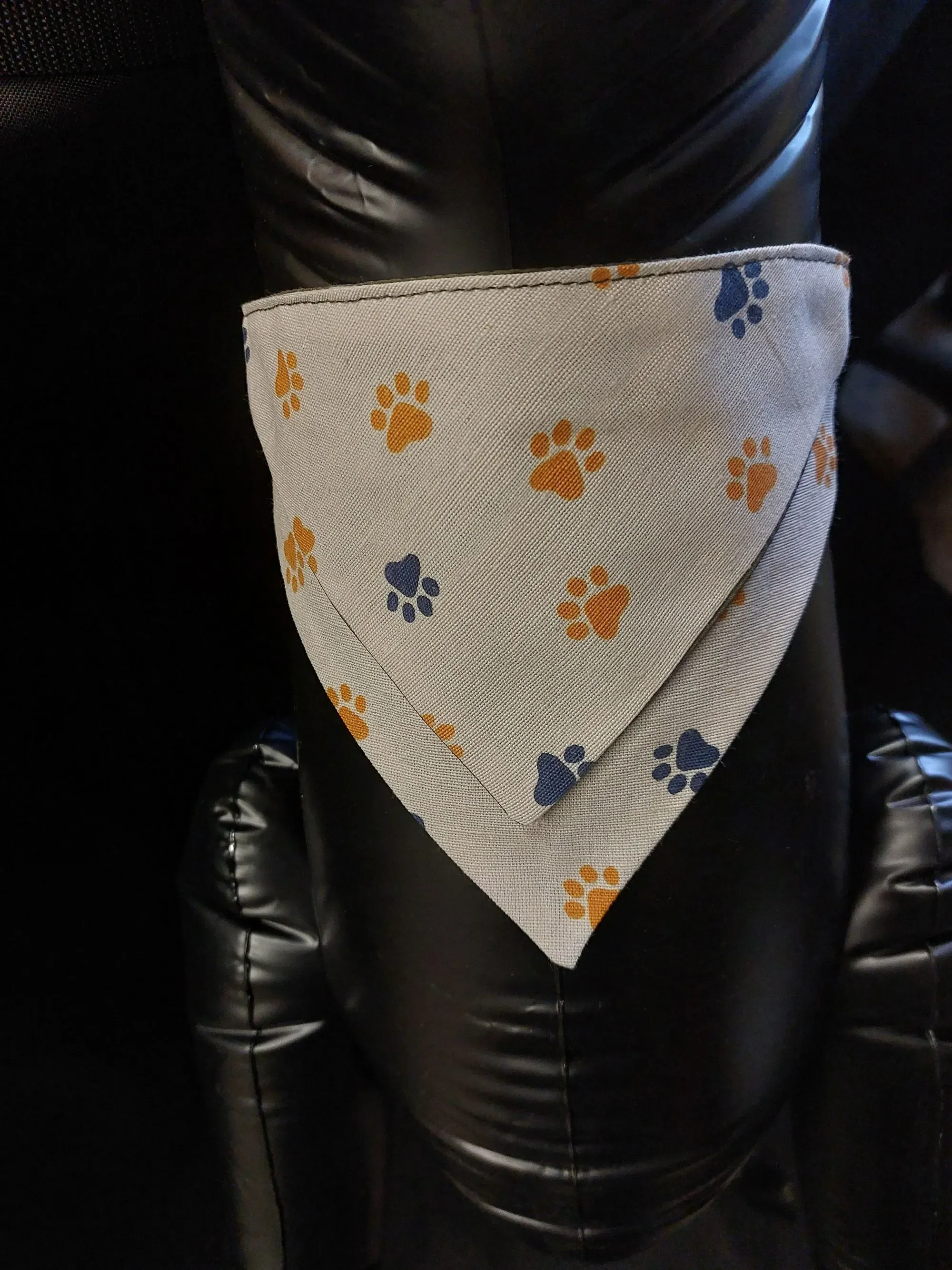 Handmade Dog Bandanas Beige Print