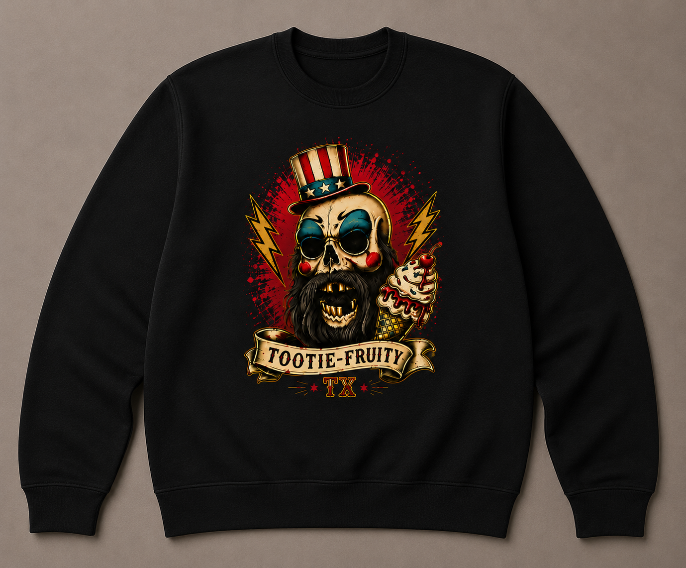 TOOTIE FRUITY Crewneck Black.png