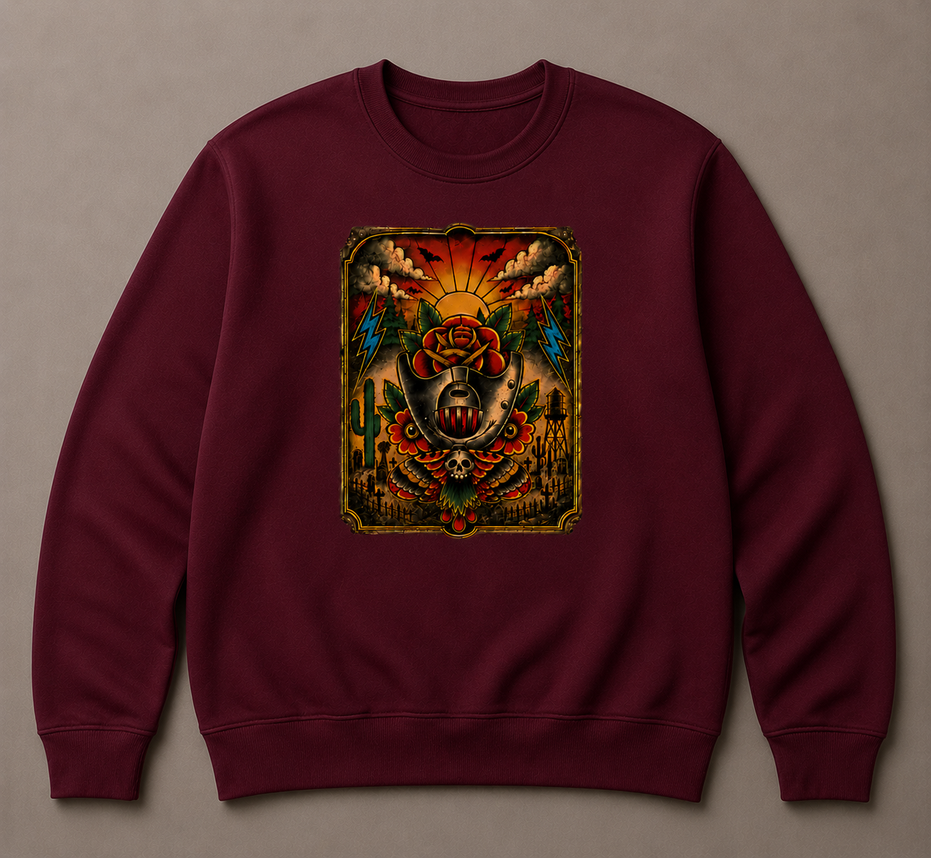 Quiet One - Crewneck Maroon.png