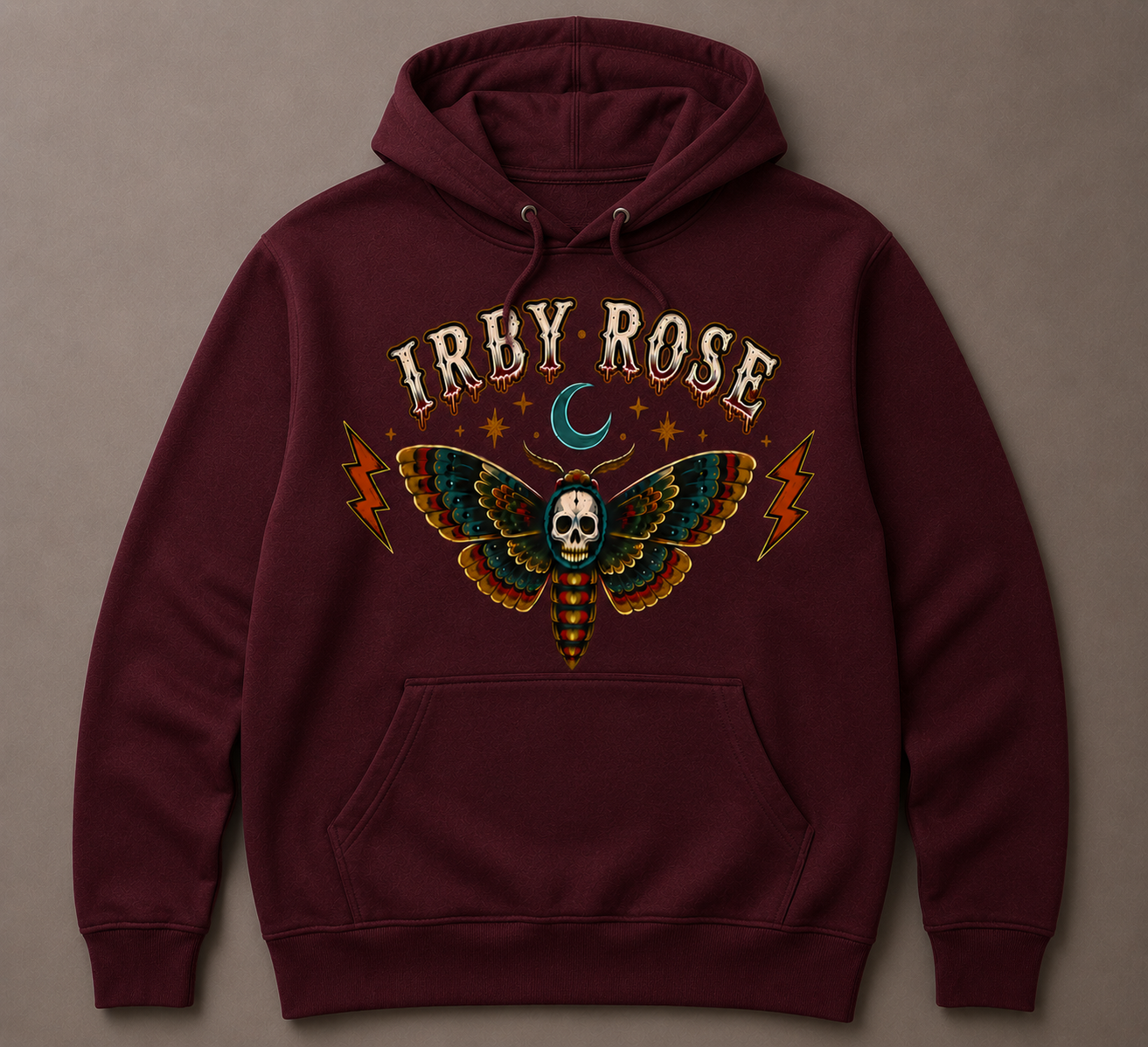 Death Moth Hoodie - Maroon.png
