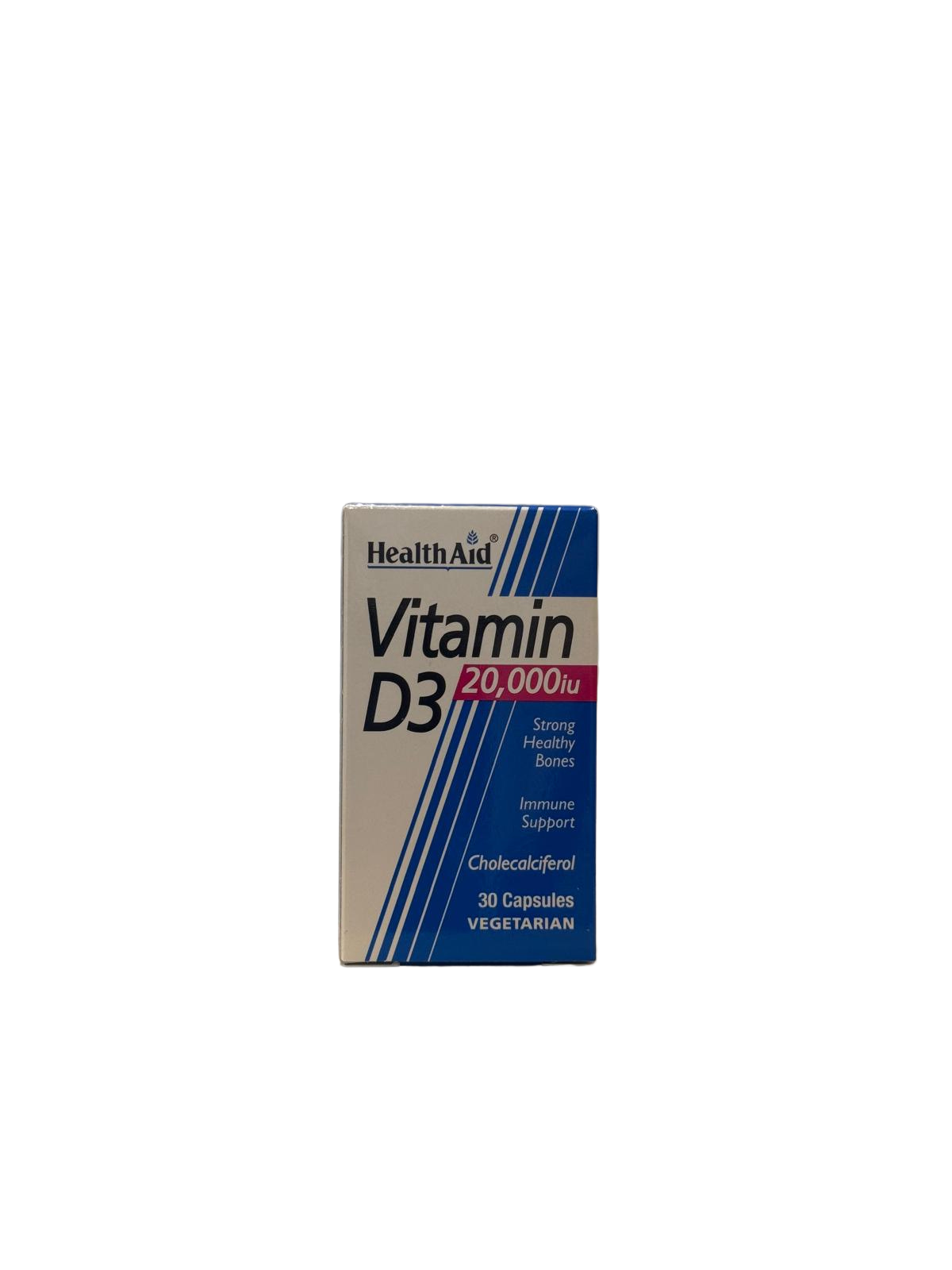 Health Aid Vitamin D3 20,000iu 30 capsules