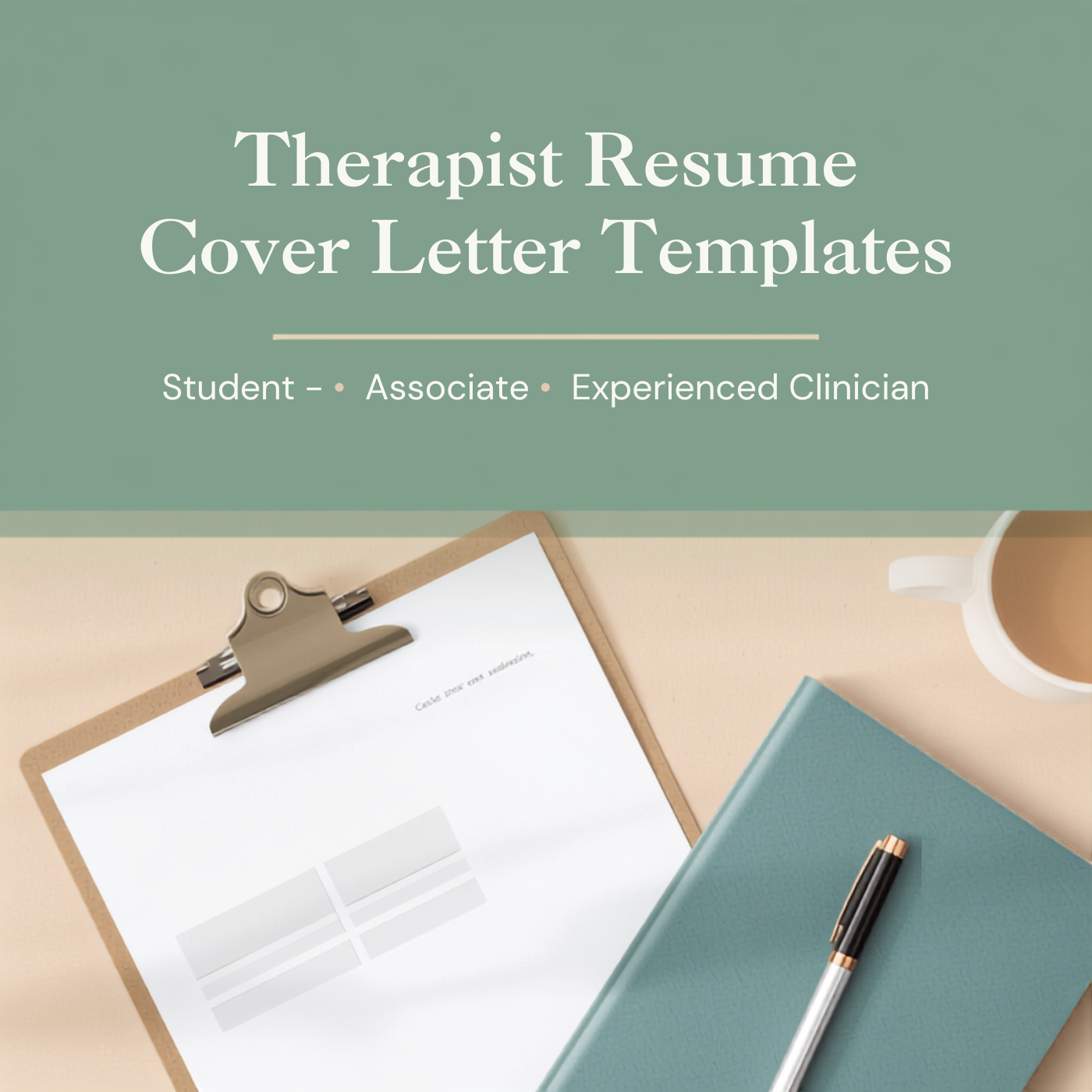 Therapist Resume & Cover Letter Template Workbook (Editable Word Document)