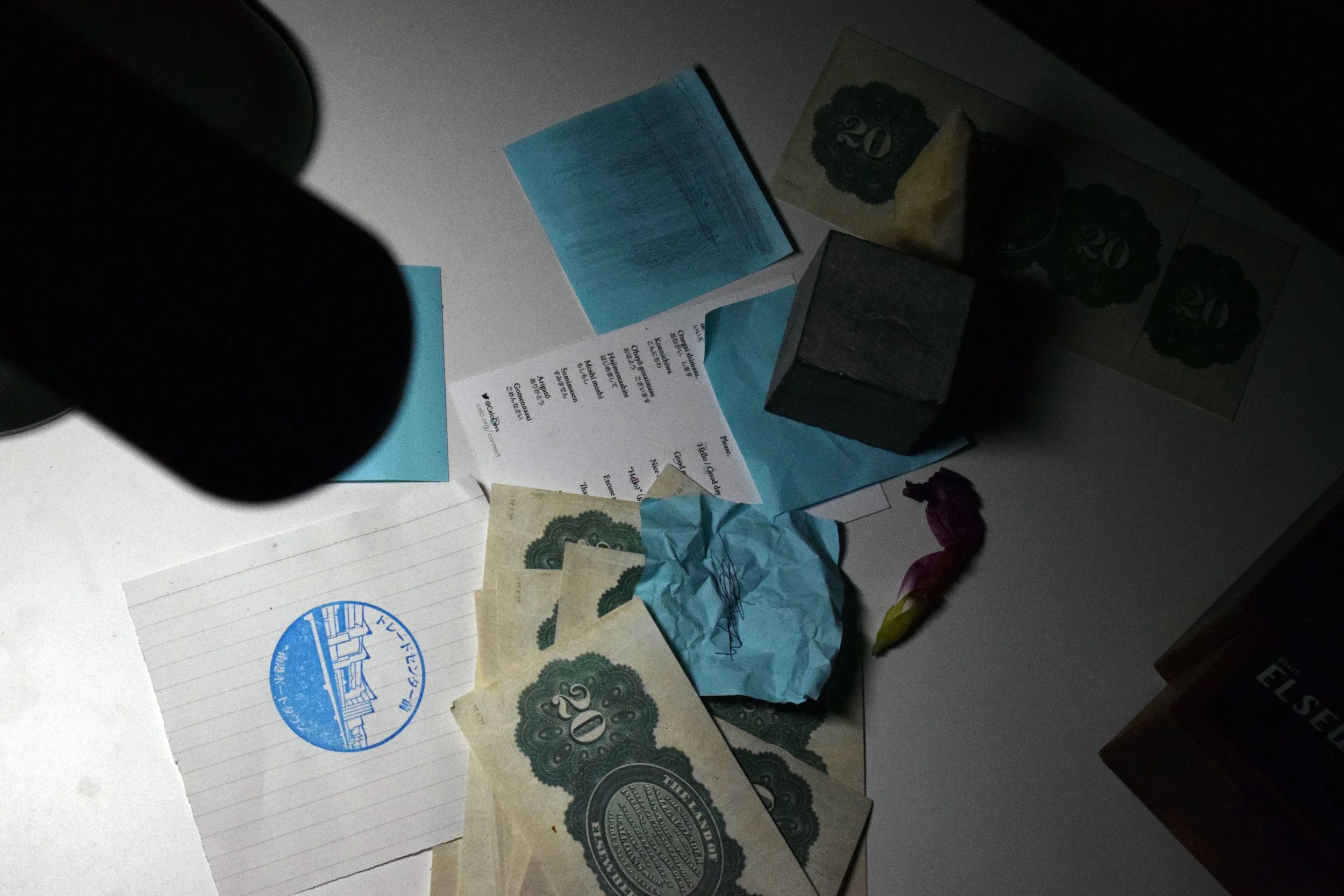 Kong notes and clues discovered by visitors during the scavenger hunt through the ‘Present’ environment.