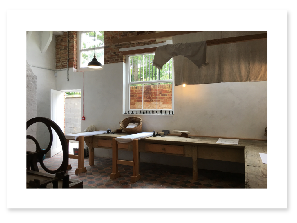 Historic laundry room at Kelmarsh Hall, developed as part of an immersive museum experience.