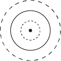 Cible de tir avec cercles concentriques et point central