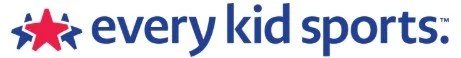 Every Kid Sports logo with blue text and a red and blue star