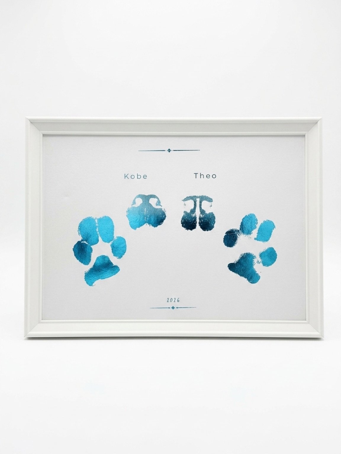 Duo d’empreintes + truffes - Bleu Pétrole (taille 21x30)