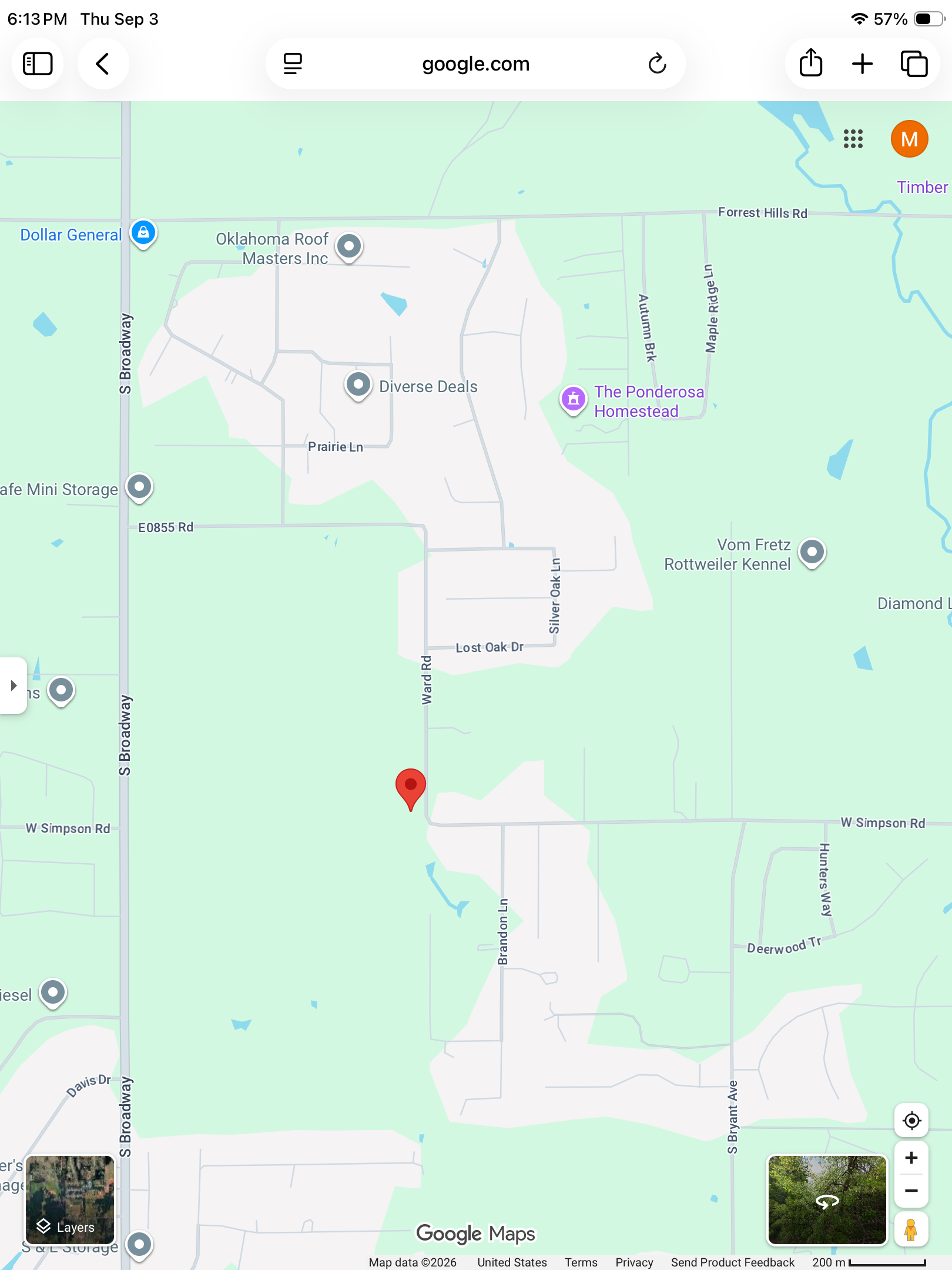 Map showing general location and surrounding roads for Itty Bitty & Kittys Pet Grooming