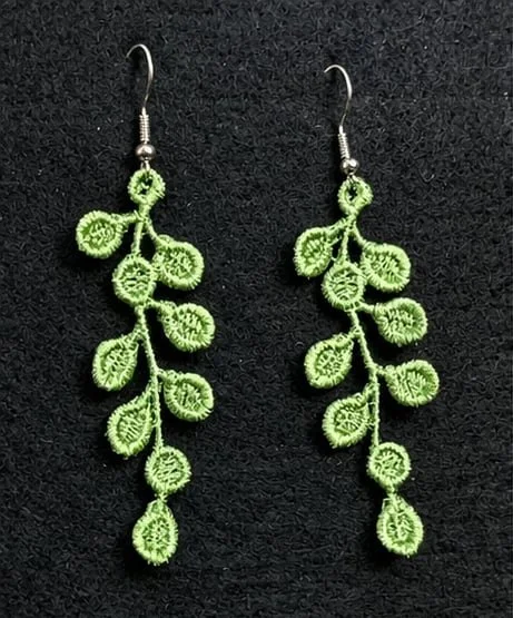 Cascading Eucalyptus-Inspired Vine Lace Earrings