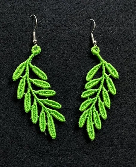 Evergreen Sprig Freestanding Lace Earrings