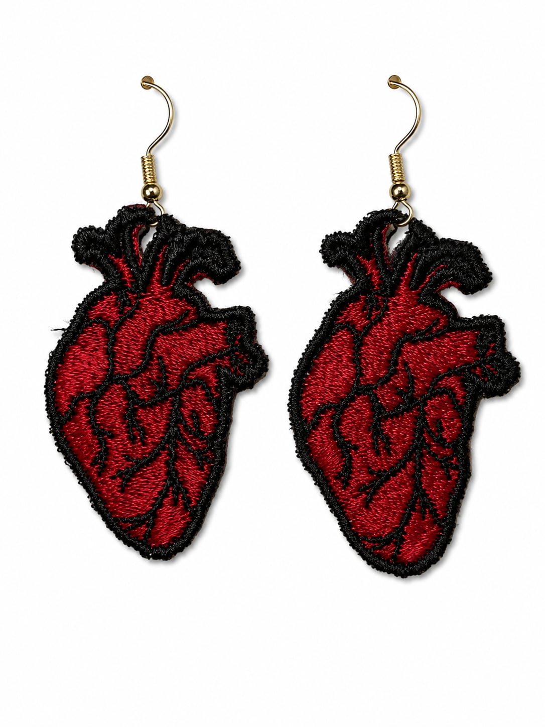 Realistic Heart Free Standing Lace Earrings