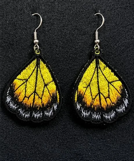 Golden Sulphur Wings Earrings