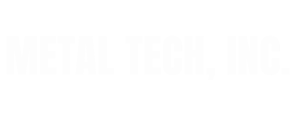 Logo for Metal Tech, Inc. in bold white text on black background.