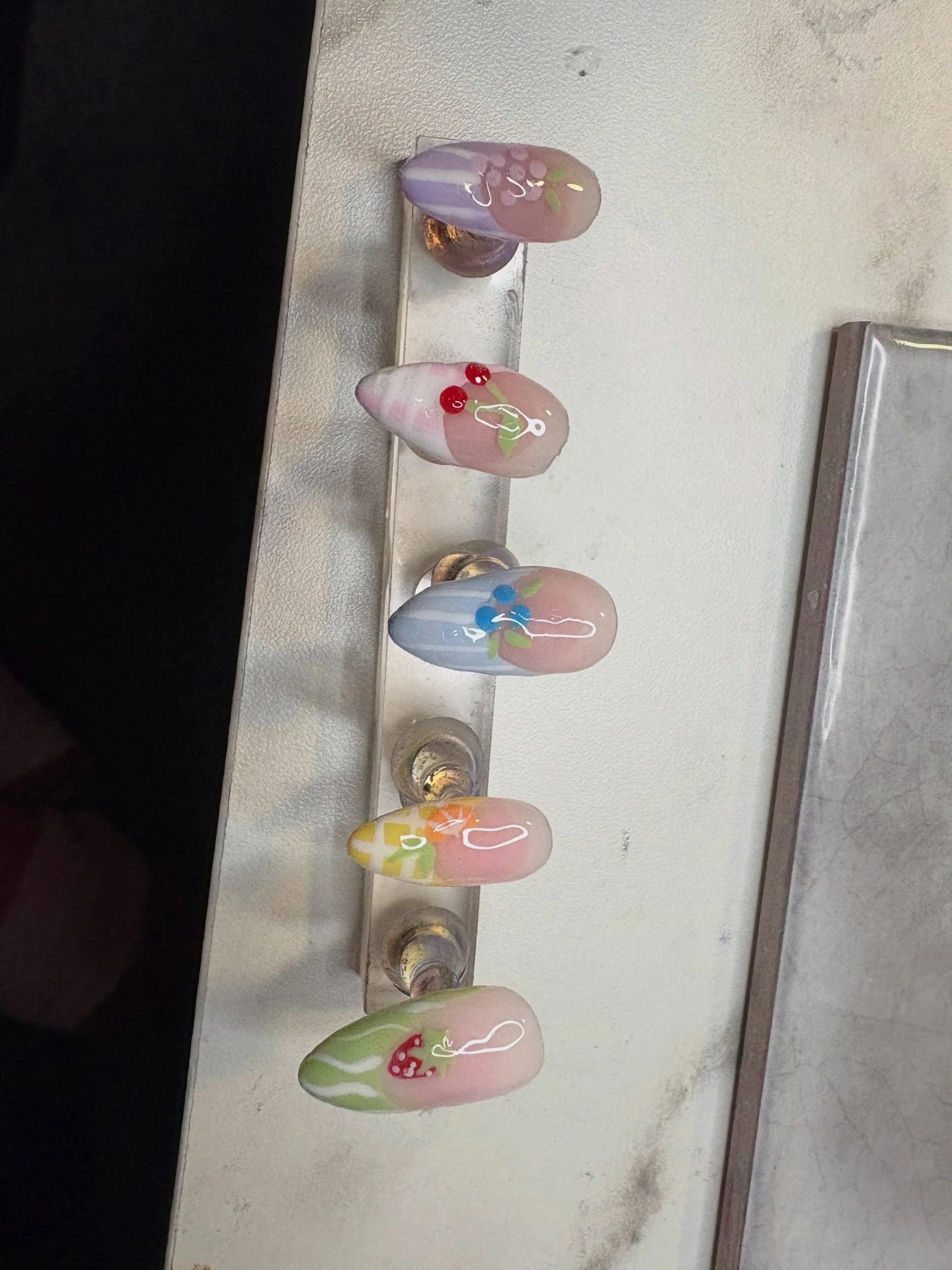 Cute pastel fruit nails!!🍓🫐