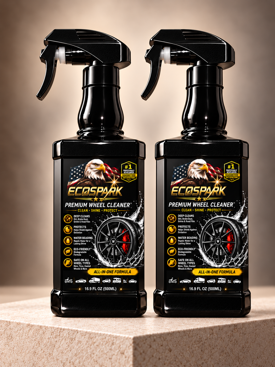 EcoSpark PREMIUM WHEEL CLEANER 34oz (2 x 500ml)
