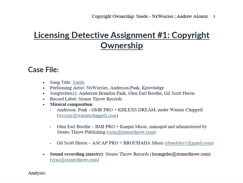 Copyright Ownership: Research & Analysis