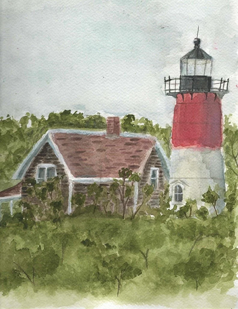 Lighthouse Watercolor Painting Print 8.5x11