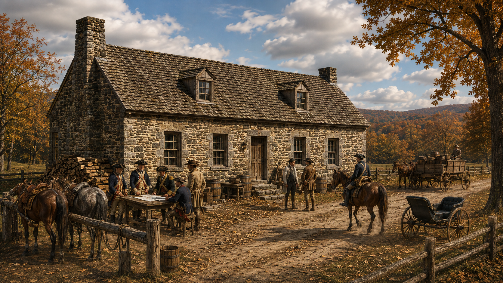 A reconstruction of Griffin's Tavern (The Rendezvous) in 1776 Fishkill, NY