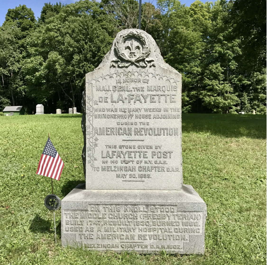 Marker for Marquis de Lafayette in Fishkill, NY