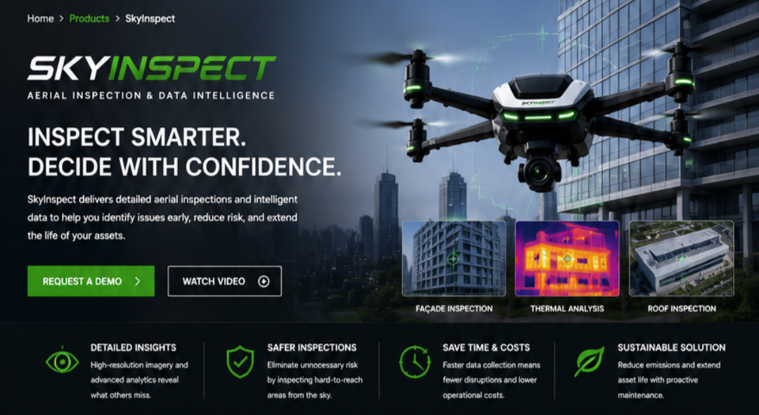 SkyInspect aerial inspection, thermal analysis, facade and roof inspections
