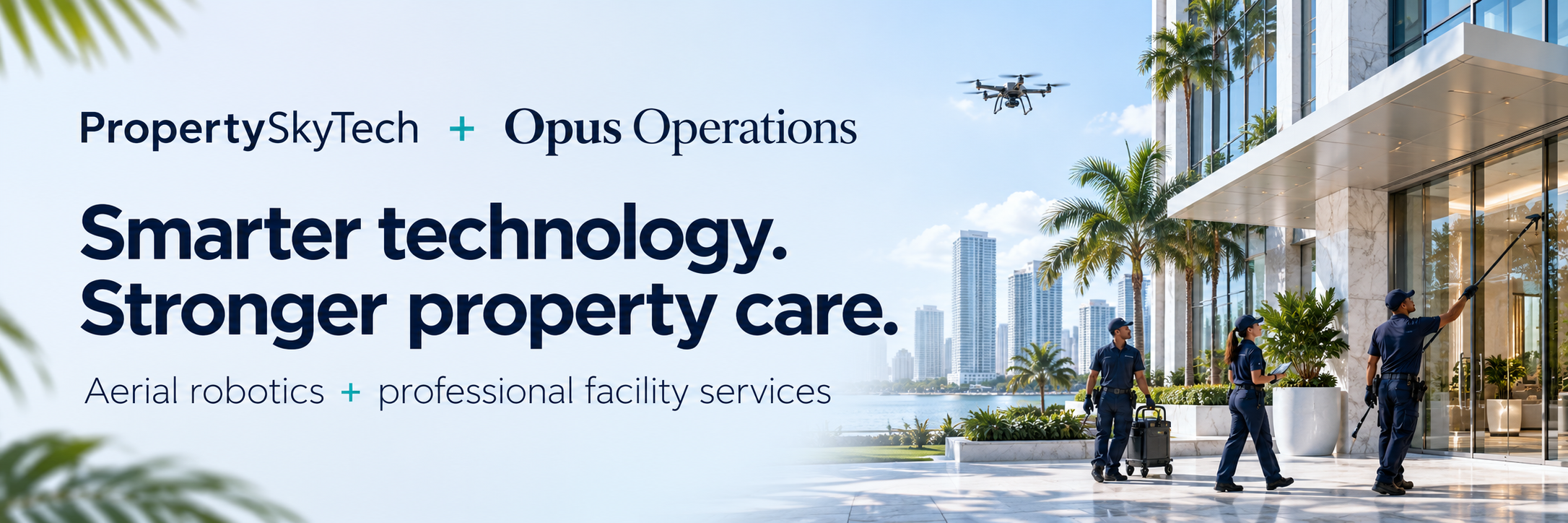 PropertySkyTech + Opus Operations — Smarter technology. Stronger property care. Aerial robotics and professional facility services.