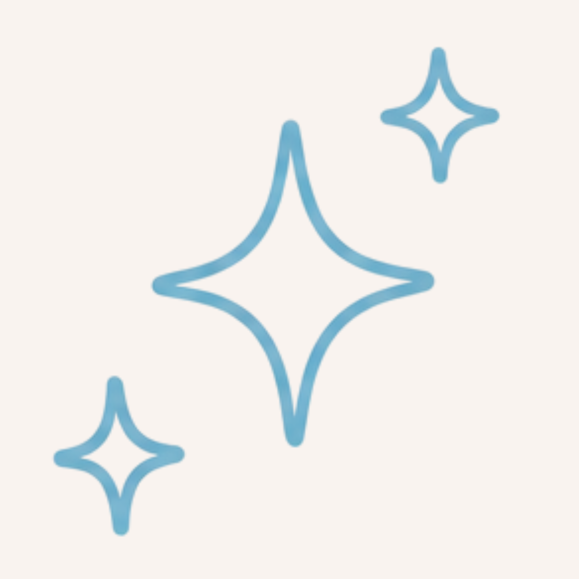 A blue line drawing of stars, some with a cross shape, on a light beige background.