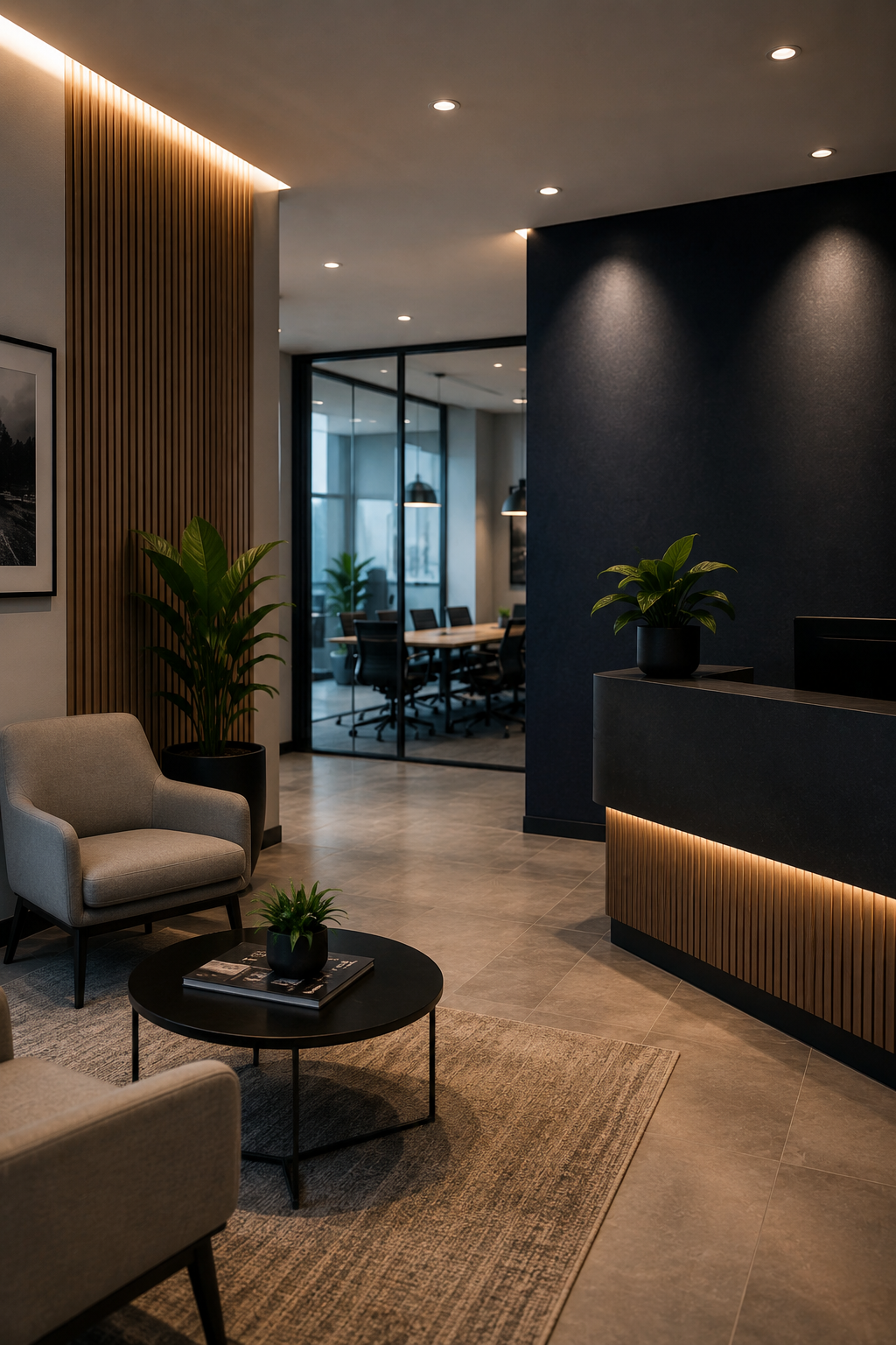 Professional office workspace where customer interactions and business performance are analysed.