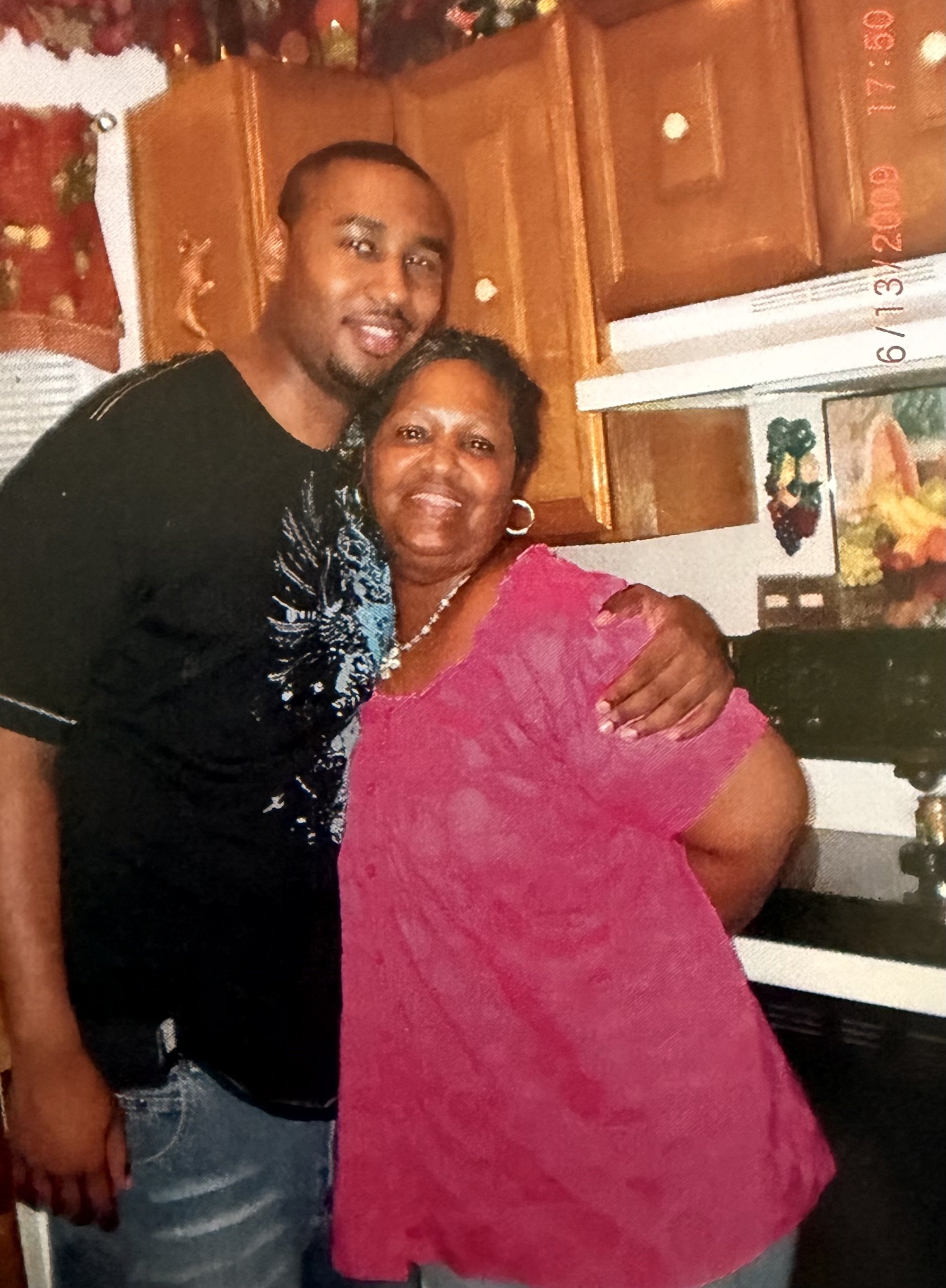 DiMario Johnson with mother Glenda Fox