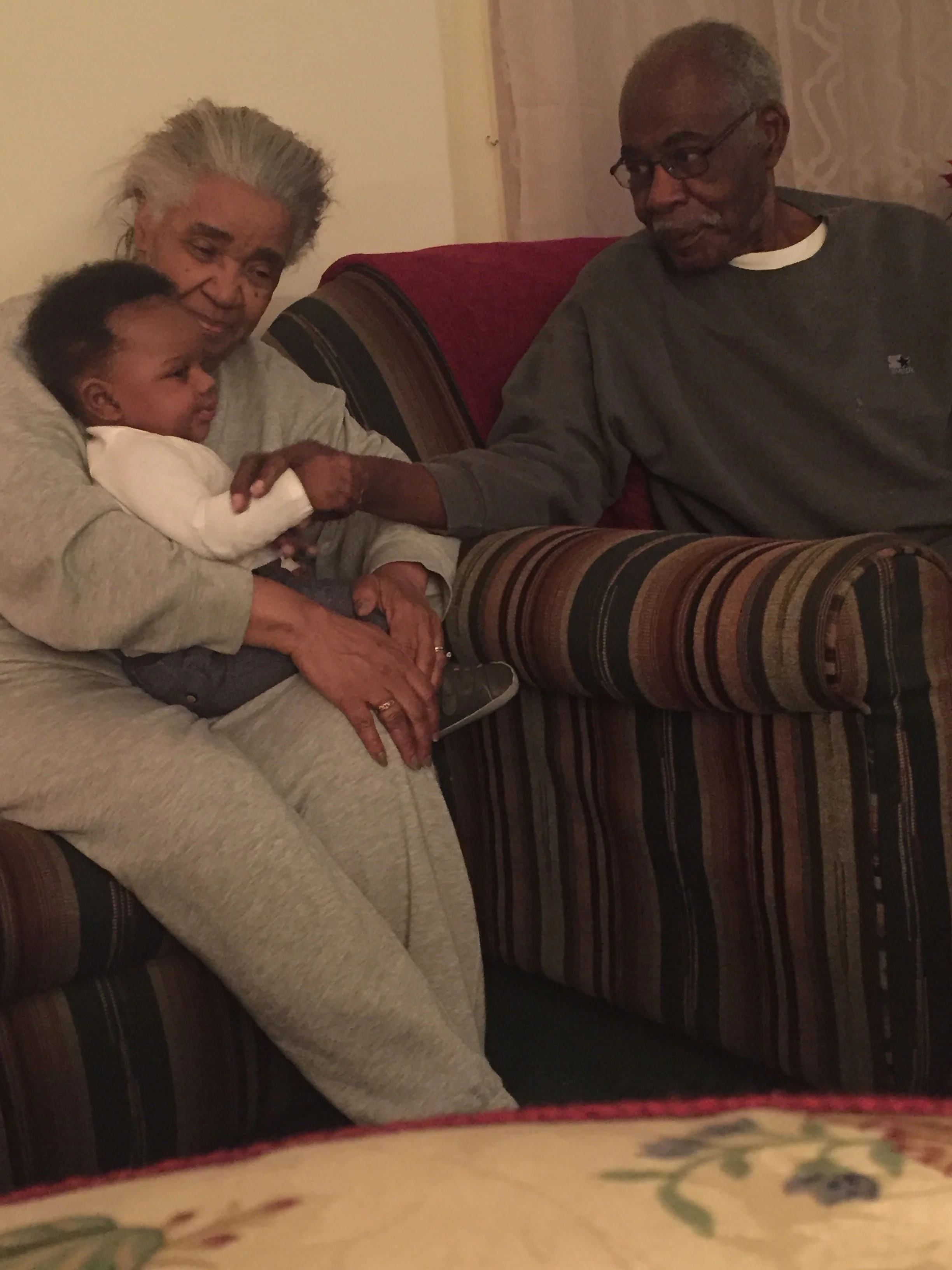 Beaulah, Hinton and great-grandchild.