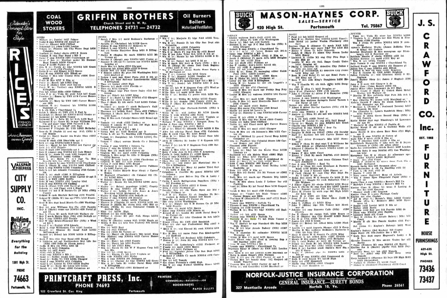 Erdie V. Daniel (Ma Baby Sis daughter)
Portsmouth, VA City Directory