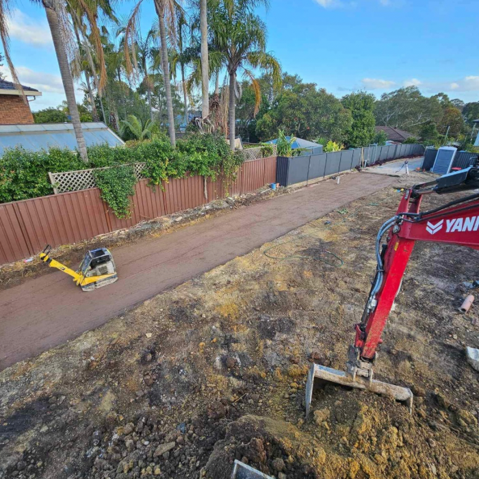 Earthworks and driveway preperation for a subdivision in Asquith.