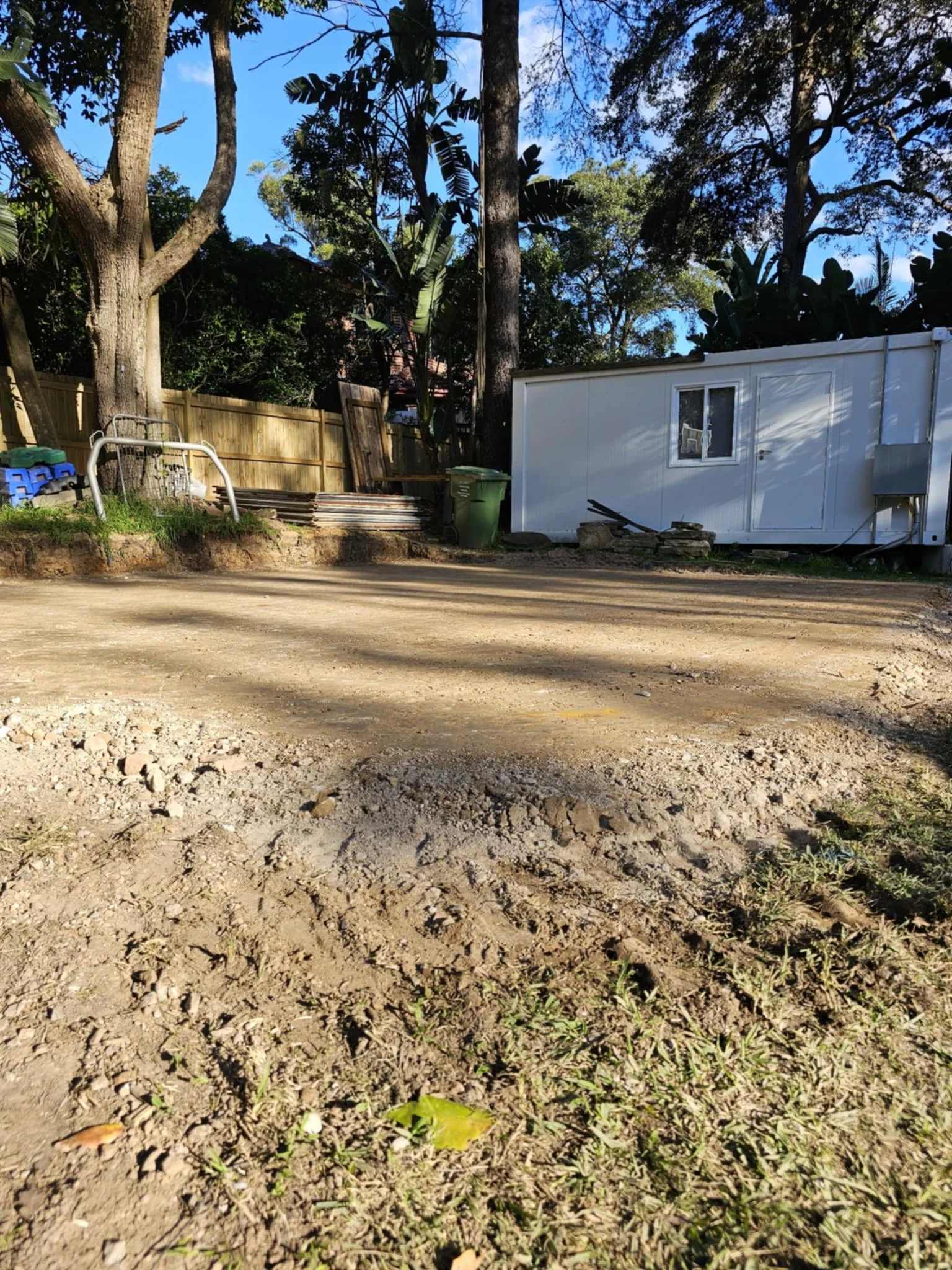 Excavation to prepare for a concrete slab to go down for a house rennovation in Wahroonga.