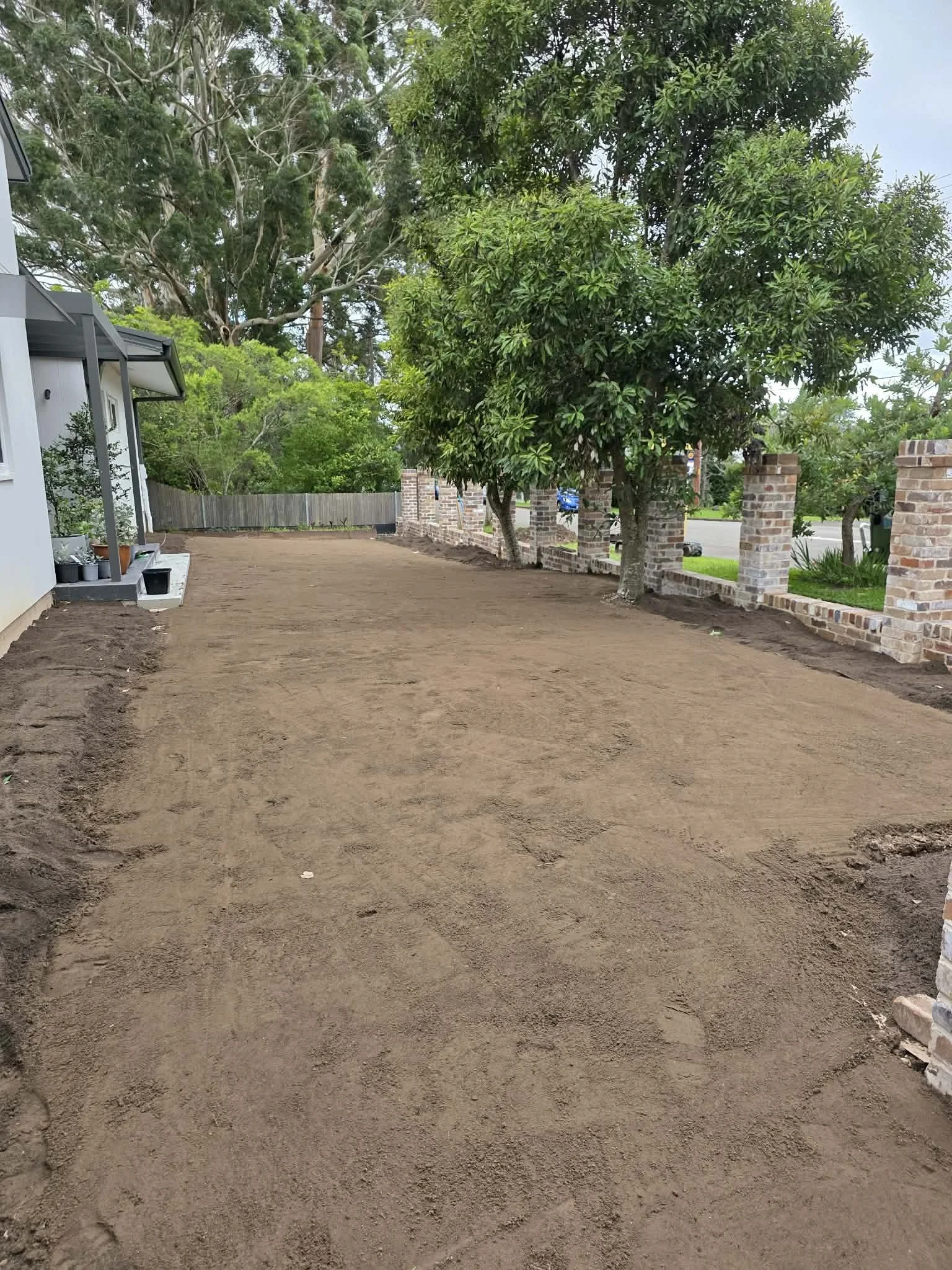 Front yard cut, level and fill for a residential development in Thornleigh