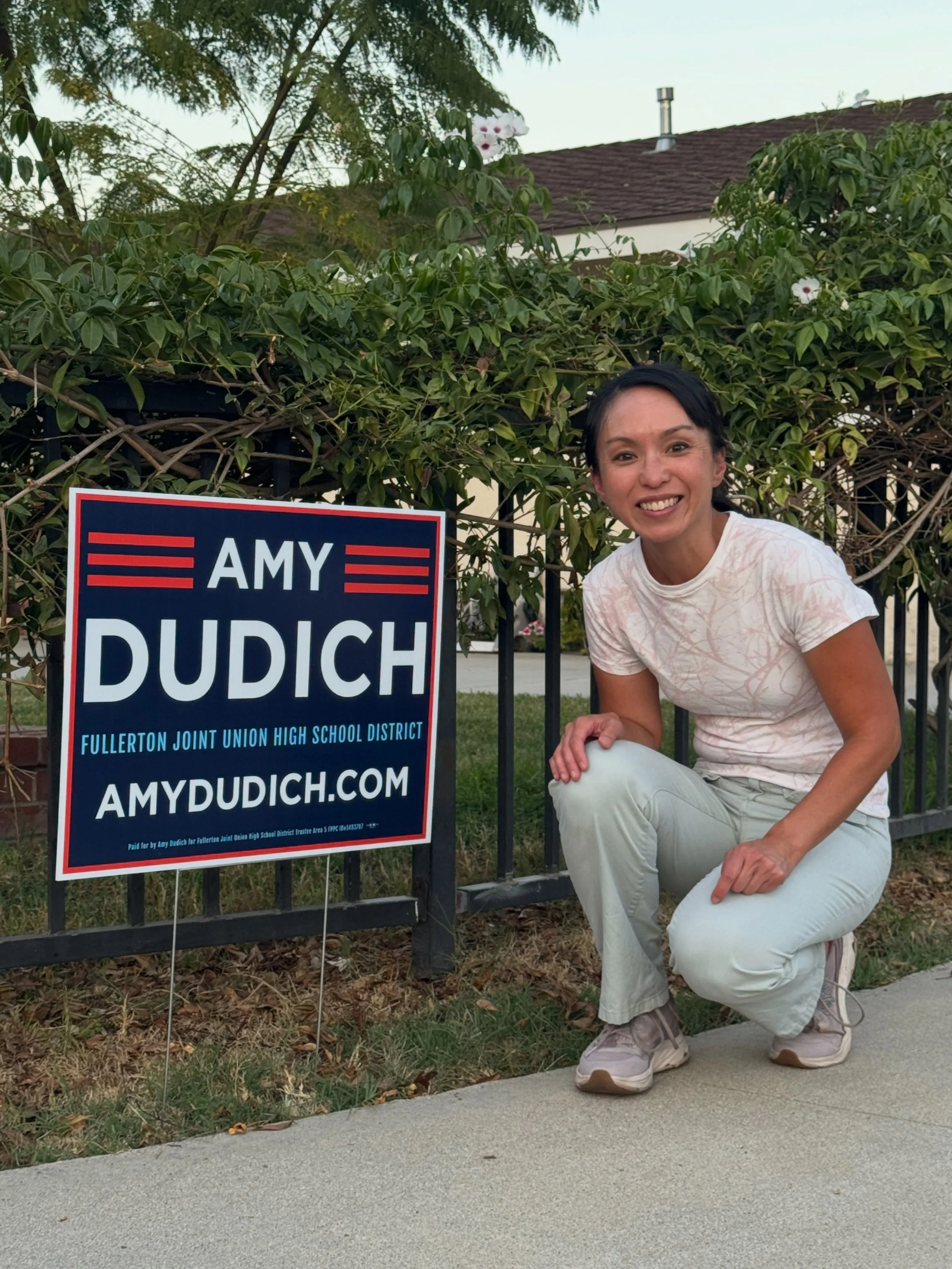 Another great day canvassing and meeting people throughout Area 5! Ballots are out, Vote early or by November 3rd - Amy Dudich for Fullerton Joint Union High School District Trustee!