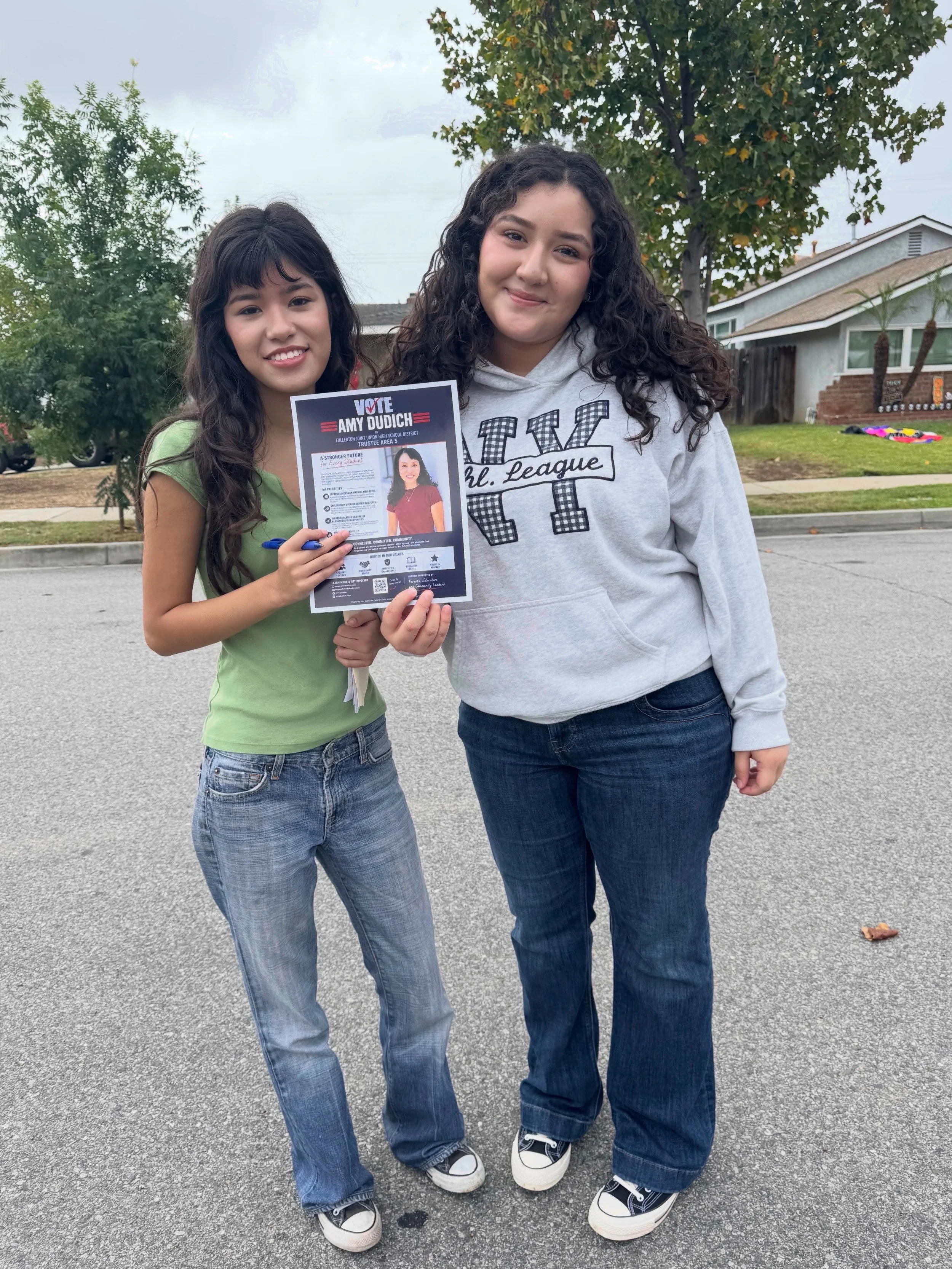 Rain or shine! Juliette and Isabel were ready to knock on doors with me bright and early this morning in La Habra! I love that these recent FJUHSD graduates are so supportive of my vision and want to tell as many people as they can to vote! If you&rs