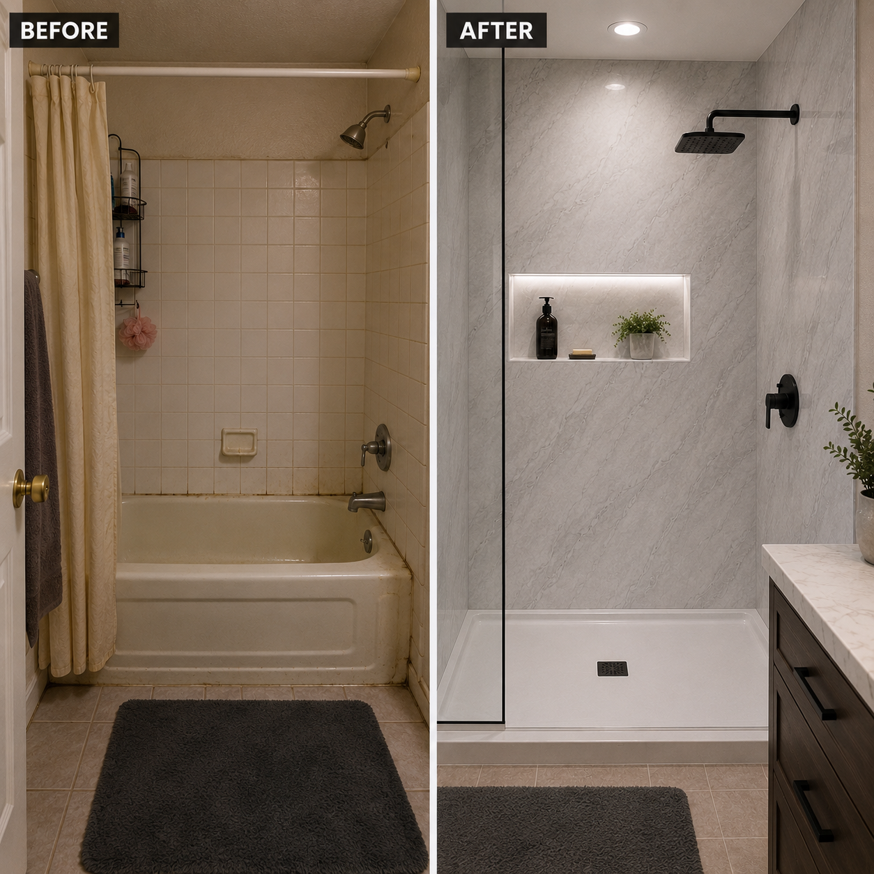 Tub to Shower Conversions