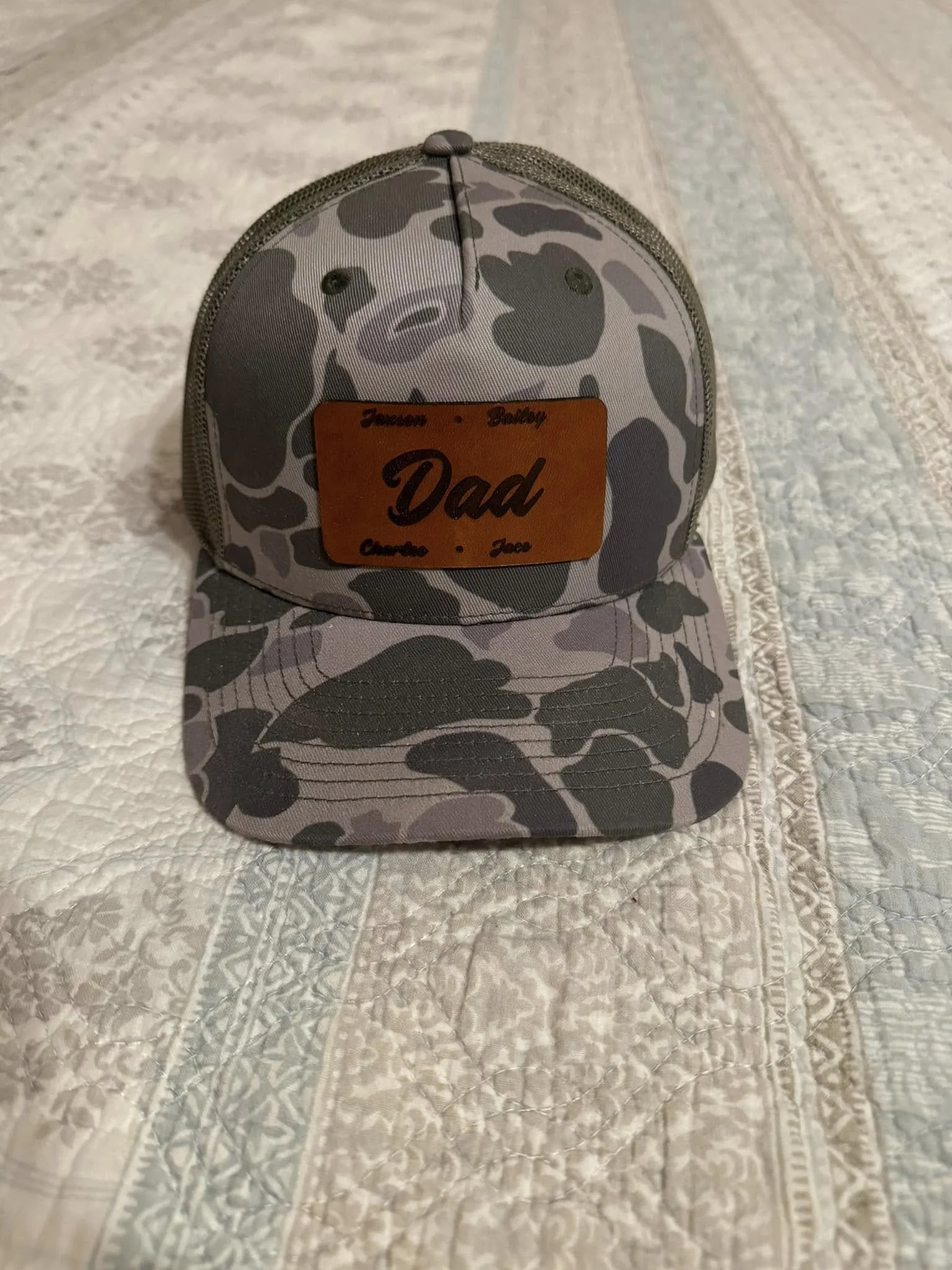 Camo Leather Patch Hat