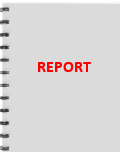 Grey spiral-bound notebook with a white label marked 'REPORT' in red